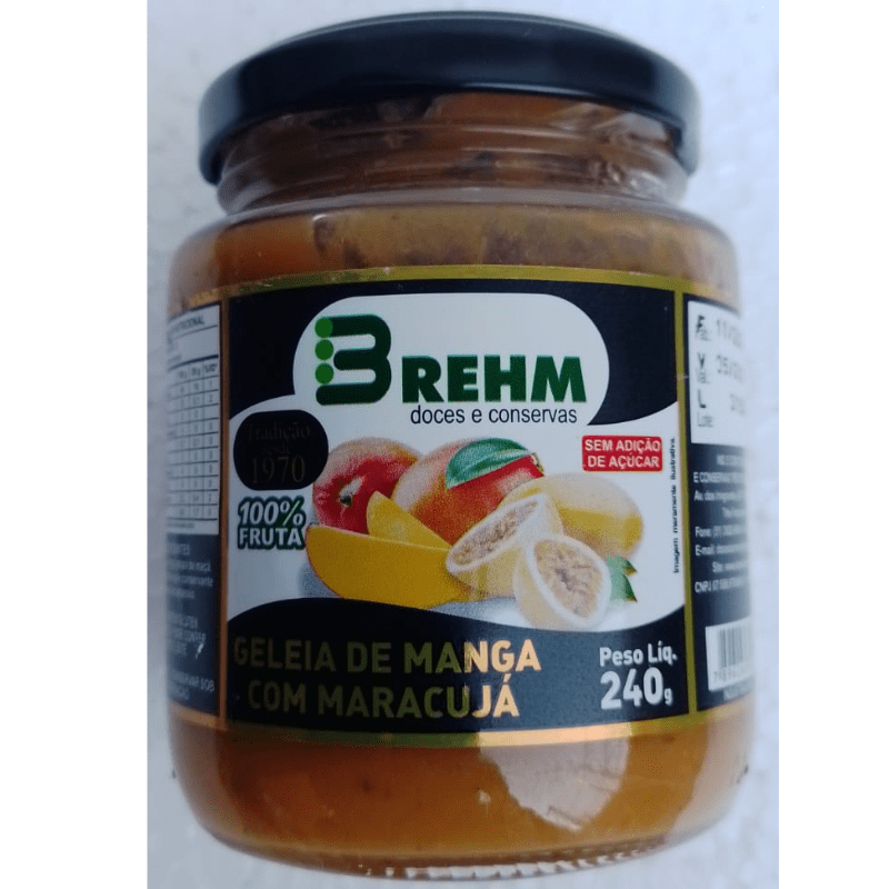 Geléia de Manga com Maracujá sem adição de açúcar Brehm 240g